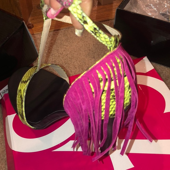 Snake Skin Tassel Heels - Picture 2 of 6